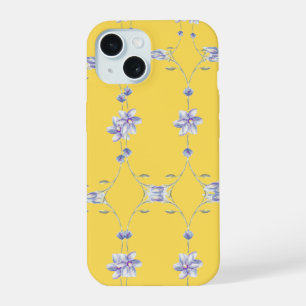 Boîtier de téléphone fleuri jaune
