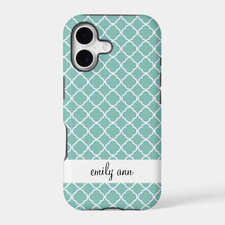 Boîtier iPhone 5 à motif quatrefeuille sarcelle
