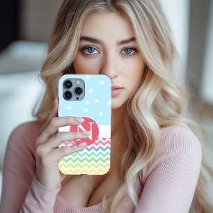 Boîtier iPhone à pois et zag personnalisé