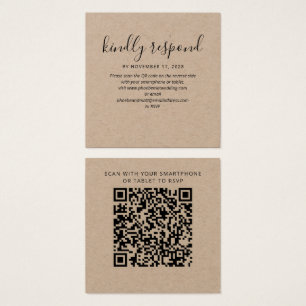 Boîtier Mariage moderne QR Code RSVP Website Card