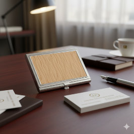 Boîtier Pour Cartes De Visite Modern Business Card Holder with Wood Pattern