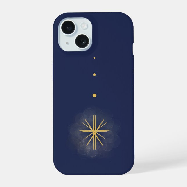 Boîtier téléphonique minimaliste jaune étoile bleu (Verso)