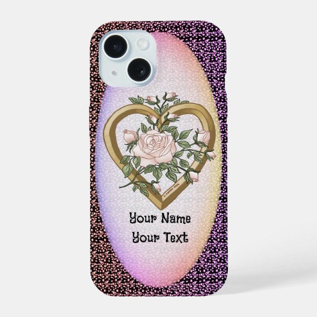 Boîtier téléphonique vintage Rose Heart (Verso)