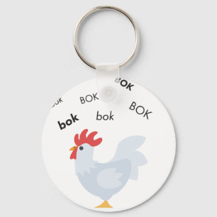 Bok Huhn niedliches Emoji Schlüsselanhänger