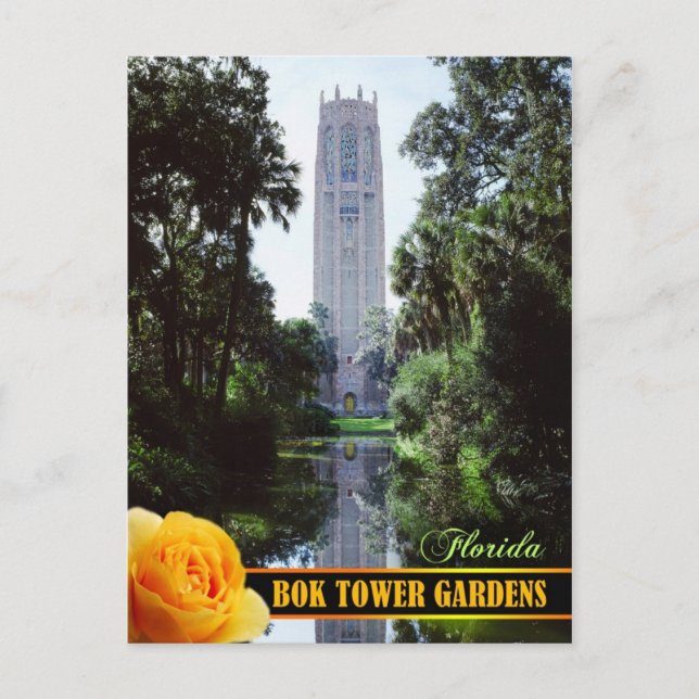 Bok Tower Gardens and Singturm, Florida Postkarte (Vorderseite)