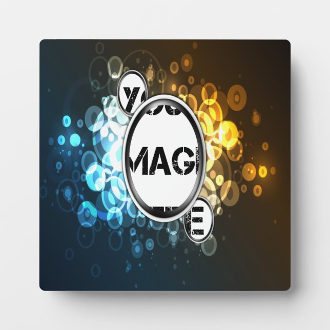 Bokeh 3 Gerahmte Abstrakte Kunstschätze Fotoplatte (Vorderseite)