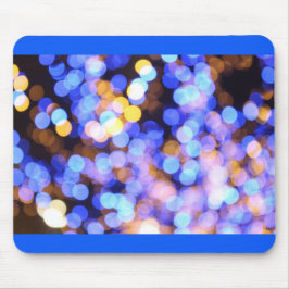 Bokeh Blue Gold Lights Modernes Geschenk Mousepad