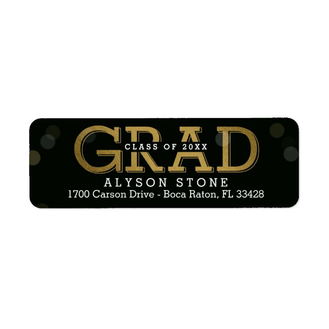 Bokeh Collage - Étiquette de graduation couleur mo (Devant)