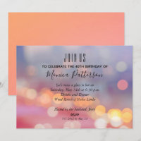Bokeh coloré Invitations de fête d'anniversaire