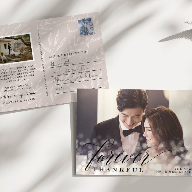 Bokeh Flare Wedding Foto Vielen Dank Postkarte (Von Creator hochgeladen)