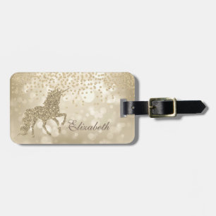 Bokeh Folie Konfetti Gold Glitter Einhorn Gepäckanhänger