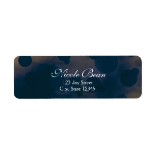 Bokeh Glam Blau & Gold Lichter Adressetiketten