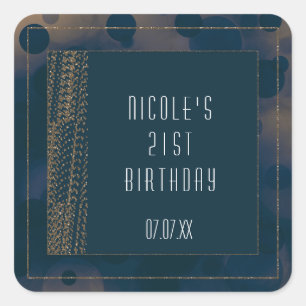 Bokeh Glam Blue & Gold Fevor Stickers