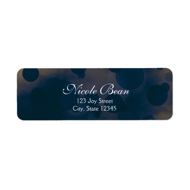 Bokeh Glam Blue & Gold Lights Adressmarken (Vorne)