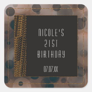 Bokeh Glam Braun Beige & Gold Favor Stickers