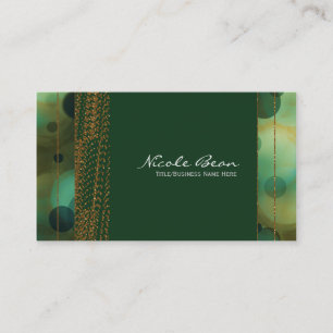 Bokeh Glam Grün & Gold Chic Visitenkarten Visitenkarte