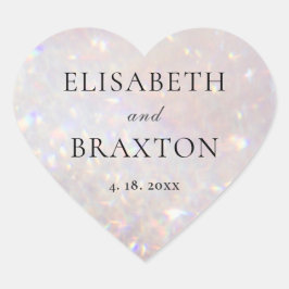 Bokeh Glitzer Sparkle Pearl Wedding Herz-Aufkleber