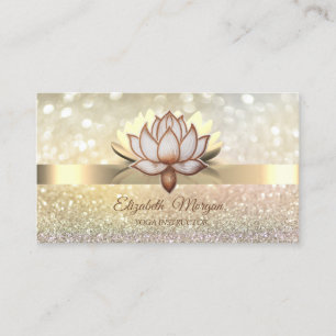 Bokeh Gold, Brown Lotus Blume Yoga Instructor Visitenkarte