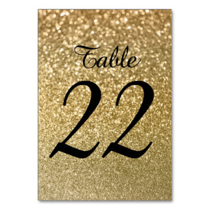 Bokeh Gold Glitter Moderne Kalligrafie Tischnummer
