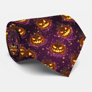 Bokeh Halloween Leuchtender Jack-O’ Lantern (2) Krawatte