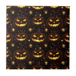 Bokeh Halloween Leuchtender Jack-O’ Lantern (3) Fliese