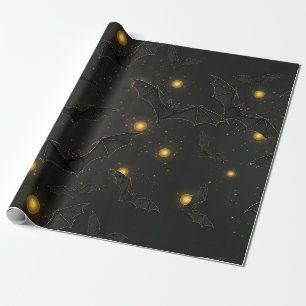 Bokeh Halloween Nahtlos Fliegende Fledermäuse mi Geschenkpapier