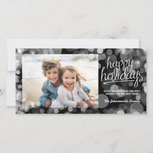 Bokeh Happy Holidays Carte photo : Style moderne