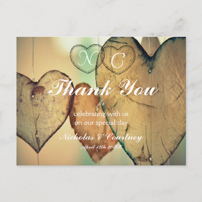 Bokeh Hearts Carte de remerciements (Devant)