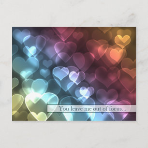 Bokeh Hearts Valentine Postcard Feiertagspostkarte