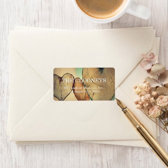 Bokeh Hearts Wedding Address Labels (Von Creator hochgeladen)