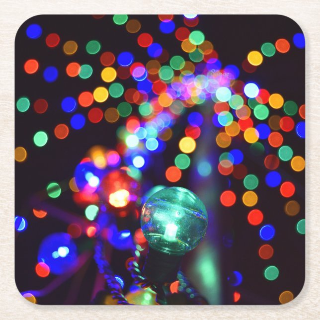 Bokeh Holiday Lights Paper Untersetzer (Vorderseite)