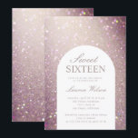 bokeh-irisierender Kupfer-Glitzer 16 . Geburtstag Einladung<br><div class="desc">Moderne,  mädchenhafte 16 . Geburtstag-Geburtstagsfeier mit Rose-Gold-Glitzer-Hintergrund und dem Textlayout im Bogen macht dies zu einer sehr modernen Geburtstagsveranstaltung.</div>