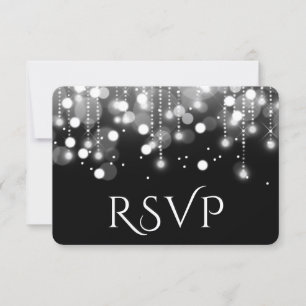 Bokeh leuchtet Schwarz-Weiß-UAWG RSVP Karte