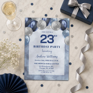 Bokeh-Lichter 23. Glitter-Balloons-Birthday-Party Einladung