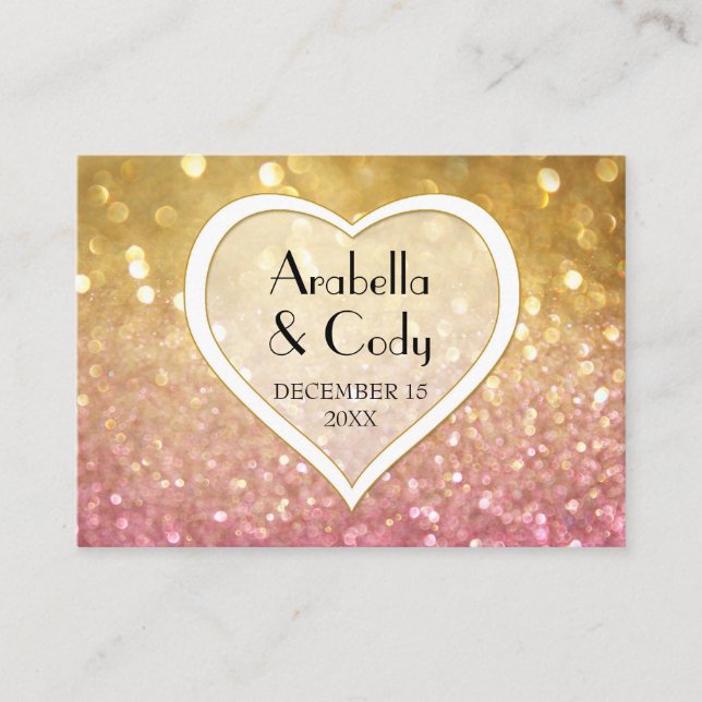 Bokeh Movie Premier Ticket Style Gold Pink Sparkon (Vorderseite)