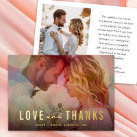 Bokeh Overlay Wedding Foil Danke Karte