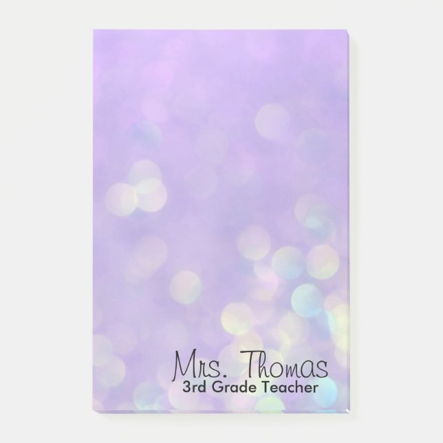 Bokeh Post It Notes 4x6 (Lila) Post-it Klebezettel (Vorderseite)