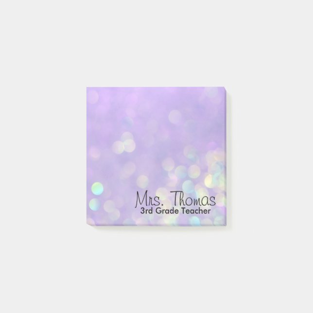 Bokeh Post-Itanmerkungen (lila) Post-it Klebezettel (Vorderseite)