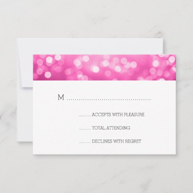 Bokeh rose éclaire un mariage élégant RSVP (Devant)
