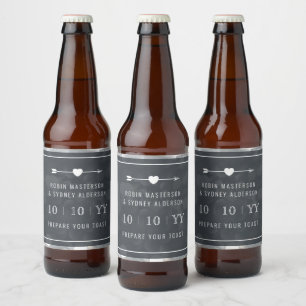 Bokeh SAVE THE DATE Bier-Etikett Silber Bierflaschenetikett