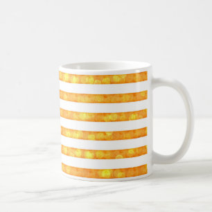 Bokeh Streifen in orange und weiß Kaffeetasse