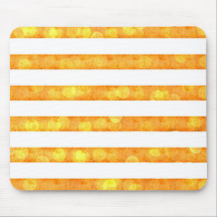 Bokeh Streifen in orange und weiß Mousepad