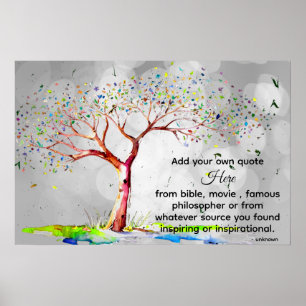 *~* Bokeh Tree AP81 Artistic Ethereal DIY Zitat Poster