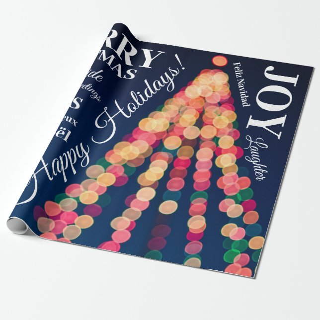 Bokeh Tree Lights, Weihnachten Geschenkpapier (Ungerollt)