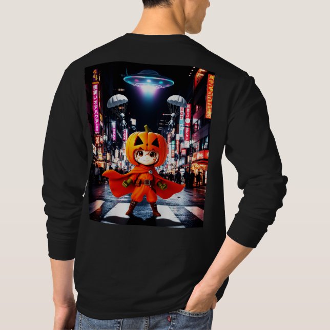 Bokuchander UFO design Manches longues T-shirt (Dos)