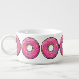 Bol À Chili Donut Rose Cartoon Avec Saupoudrages