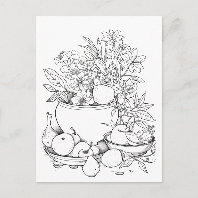 Bol de Fruits Plantes carte postale peignable (Devant)
