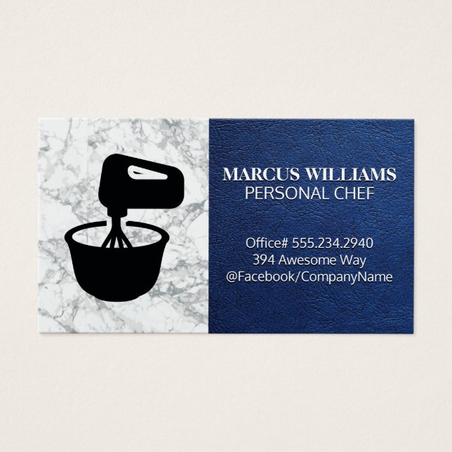 Bol de mélange | Marbre bleu cuir (Devant)