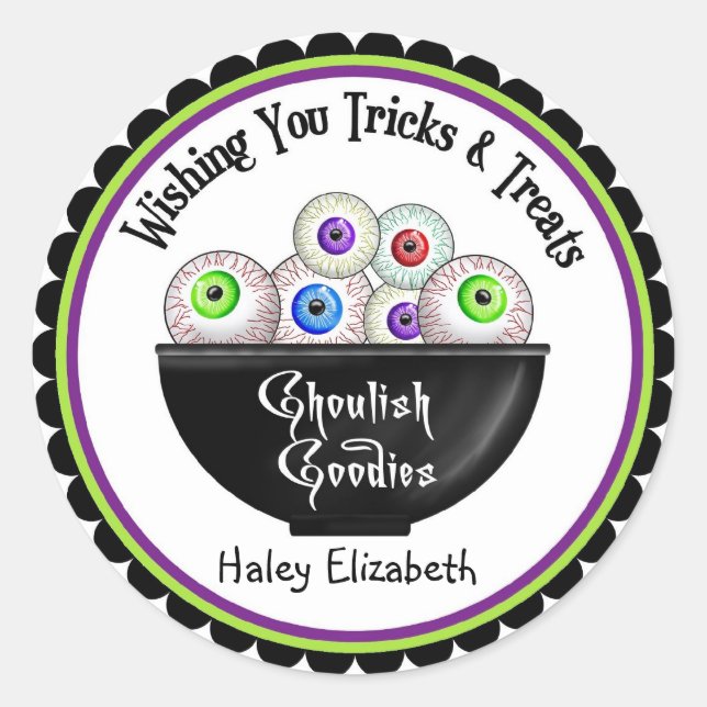 Bol d'yeux Halloween Stickers de traitement d'Hall (Devant)