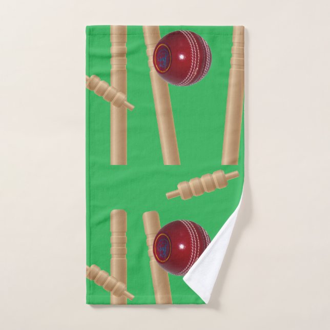 Bol Vert Au Motif De Cricket, Serviette À Main (Serviette à main)